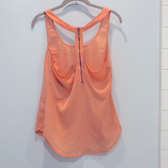 Orange/Peach Satin Tank Top (Dynamite) - Picture 2 of 3